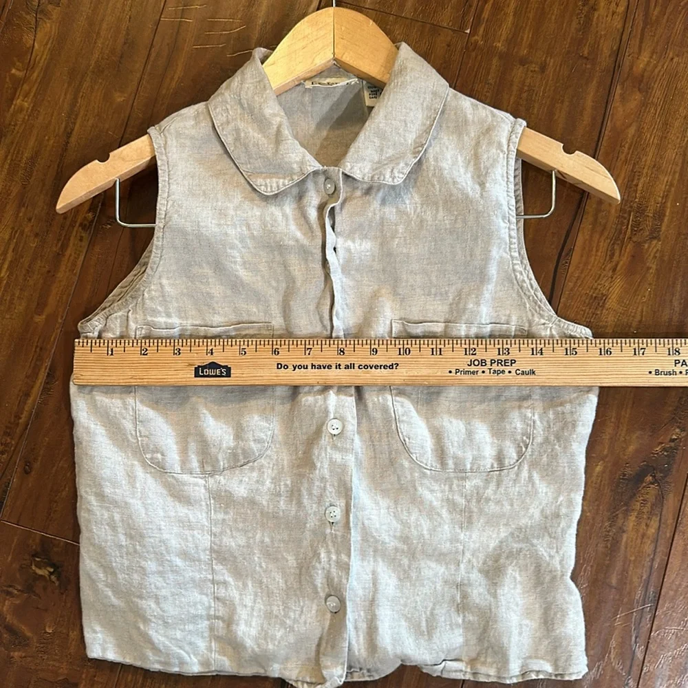 Adorable Vintage Ann Taylor Loft Sleeveless‎ linen button down top 4 - Picture 4 of 7